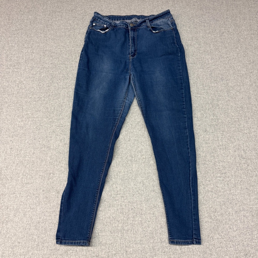 U·W·J Skinny Jeans 3X Blue High Rise Stretch Denim Five Pocket Plus Size Pants